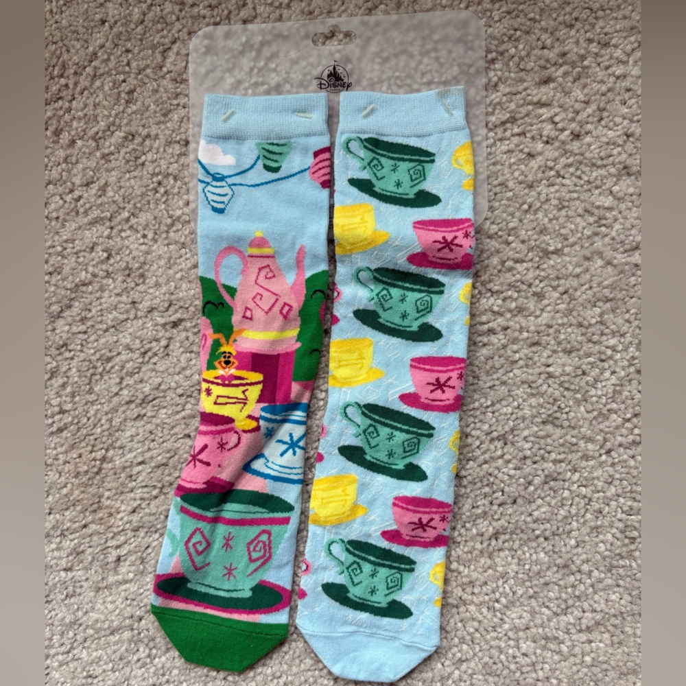 Disney Spinning Teacup Patterned Socks